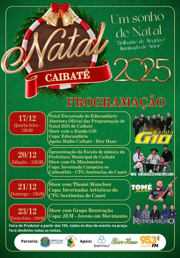Show da Banda G10 e Abertura da Programação de Natal 2025