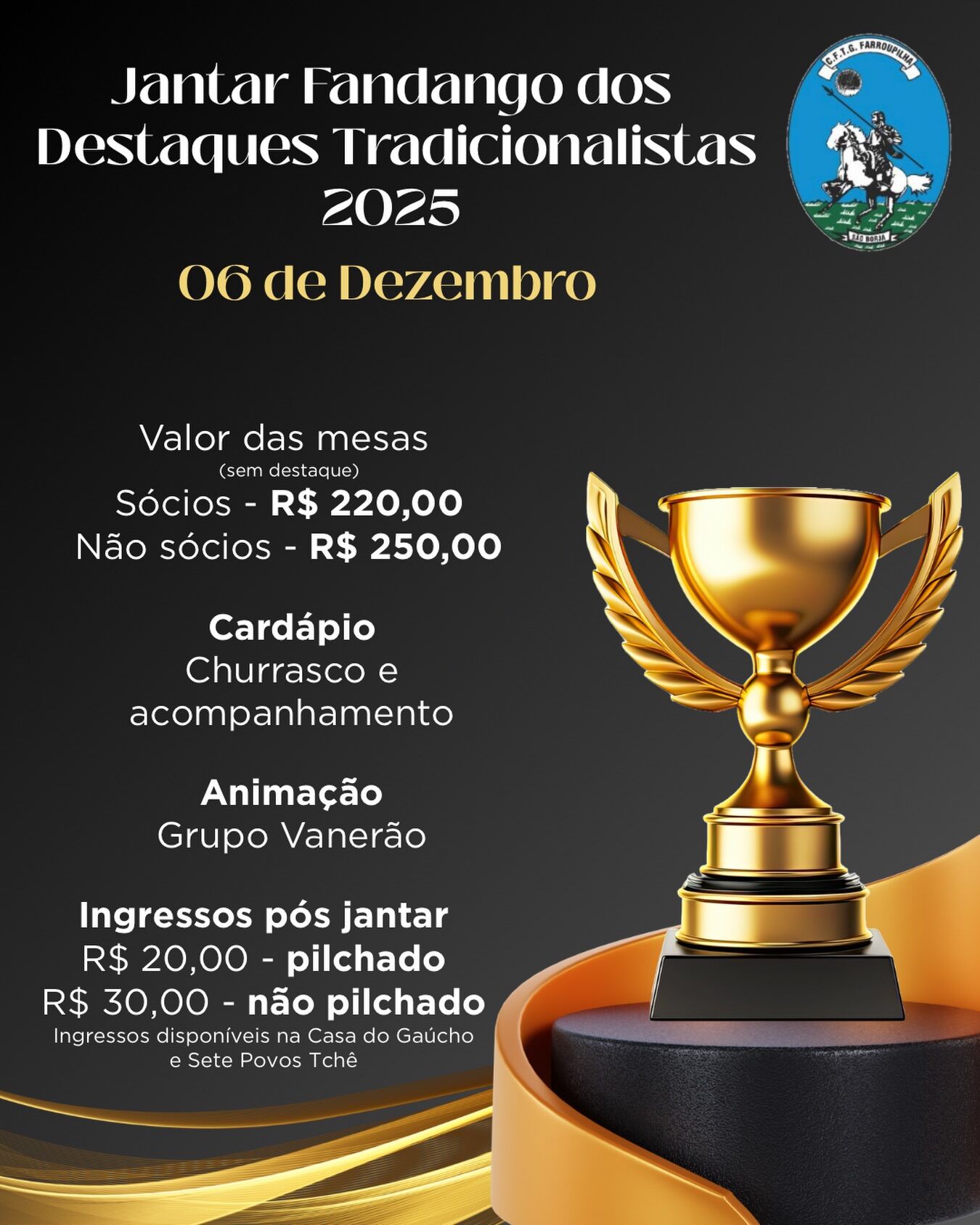 Jantar Fandango dos Destaques Tradicionalistas