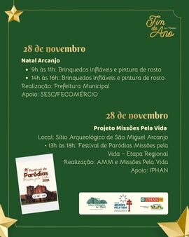 Natal Arcanjo e Projeto Missões Pela Vida – 28 de novembro