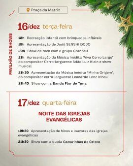 Natal Luz Missioneiro 2025 - Dias 16/12 e 17/12