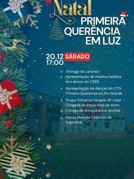Chegada do Papai Noel e show da banda Melodias Celestiais da Argentina